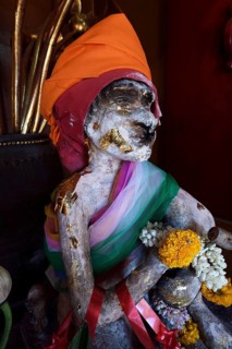 Monkey statue covered with gold leaf