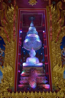 Buddha statue set with pearls