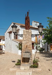 Statue of St. Gregory (San Gregorio) outside Town Hall of El Castell de Guadalest