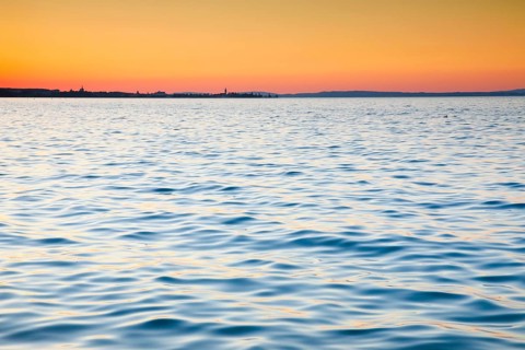 Evening view from Arbon across Lake Constance to Romanshorn