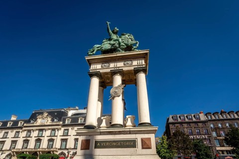 Statue of Vercingetorix by Bartholdi on Place de Jaude in Clermont Ferrand