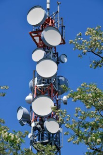 Radio relay transmission mast at the television tower Mueggelberge