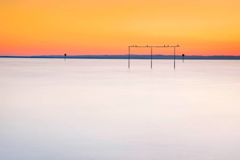 View from Arbon over Lake Constance at sunrise