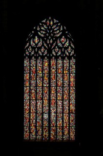Stained glass window in transept
