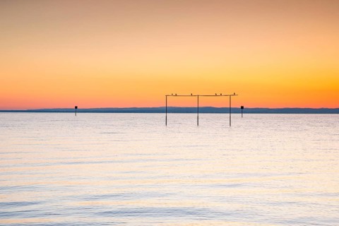 View from Arbon over Lake Constance at sunrise