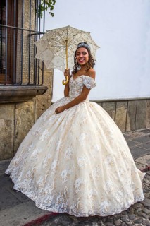 Festively dressed for the bridal show