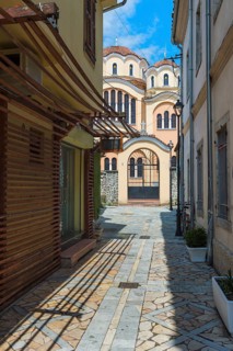 Narrow passage to the Orthodox Cathedral Birth of Christ