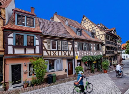 Half-timbered houses in the old town of Ladenburg