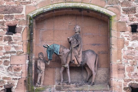 St. Martin's Gate with depiction of St. Martin sharing his coat on a horse