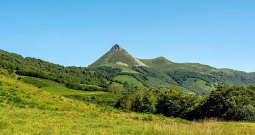 Le Puy Griou mountain in the Auvergne volcanoes regional natural park