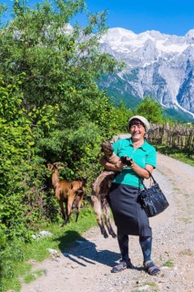 Shepherdess and her goats