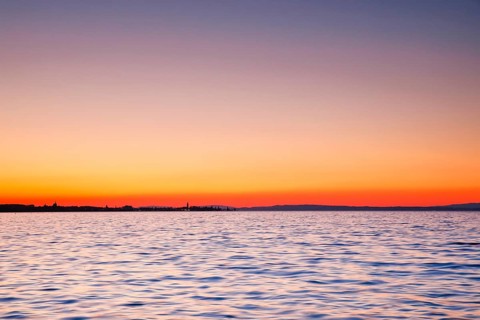 Evening view from Arbon across Lake Constance to Romanshorn