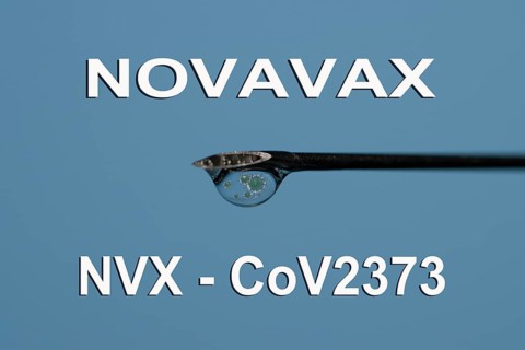 Syringe with Novavax vaccine against Corona