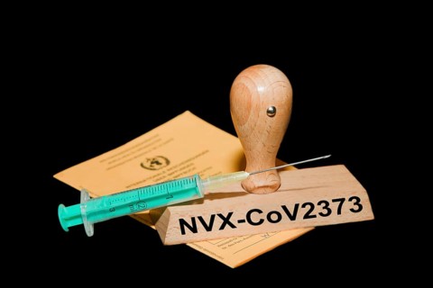 Syringe with Novavax vaccine