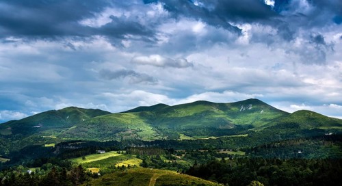 View of the Monts Dore in Auvergne Volcanoes Natural Park