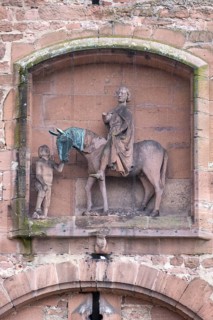 St. Martin's Gate with depiction of St. Martin sharing his coat on a horse