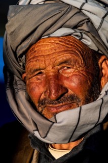 Friendly old Hazara man