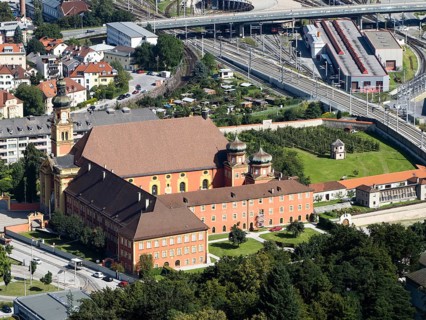 View from the Bergisel to Wilten Abbey