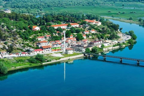Shkodra city and Bojana river