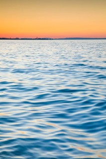 Evening view from Arbon across Lake Constance to Romanshorn