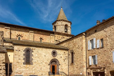 Church Saint Gervais and Saint Protais of Langogne village on Stevenson trail