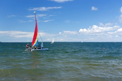 Sailing boats on the Saint Lawrence River
