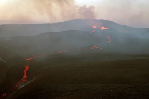 Volcano with lava