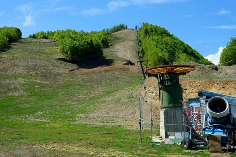 Ski lift and slope