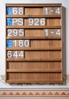 Panel with posted songs in the protestant town church