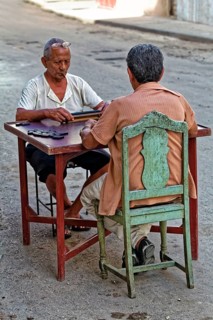 Two dark-skinned old men