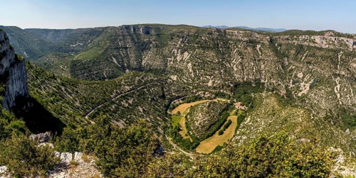 Looking down into the Gorges de la Vis at the Cirque de Navacelles