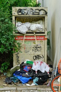 Dirty old clothes container