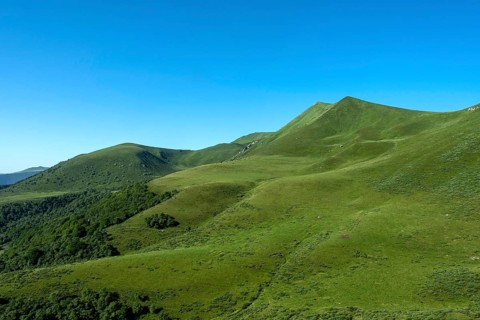 View of the Monts Dore in Auvergne Volcanoes Natural Park
