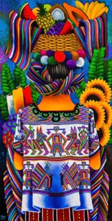Painting Market Woman with Fruits