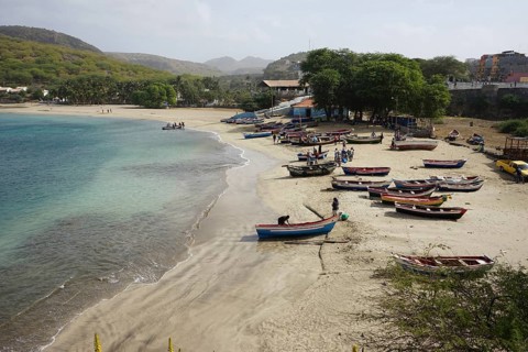 Fishing boats on the beach of Tarrafal
