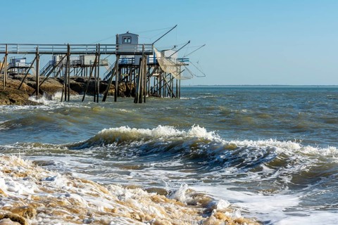 Fishing huts carrelets of Saint Palais sur Mer