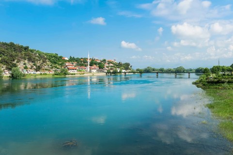 City of Shkodra and Bojana River from Rozafa Castle