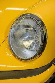 Classic round headlight from historic Porsche 911 G model