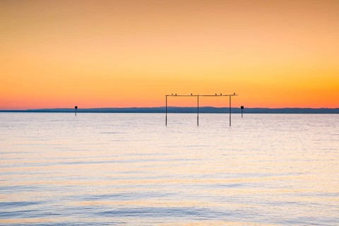 View from Arbon over Lake Constance at sunrise