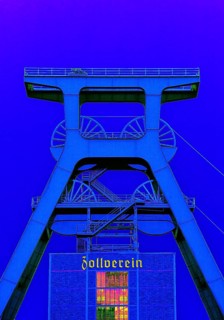 Experimental photography based on the pit frame of the Zollverein Colliery Shaft XII