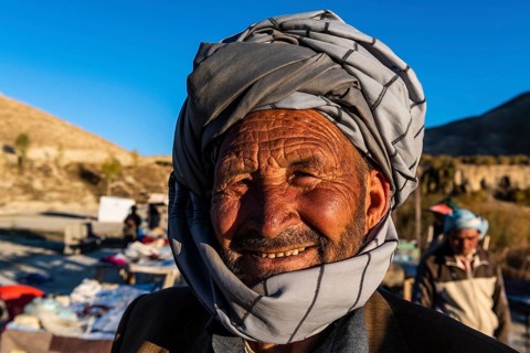 Friendly old Hazara man