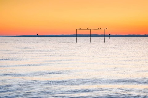View from Arbon over Lake Constance at sunrise