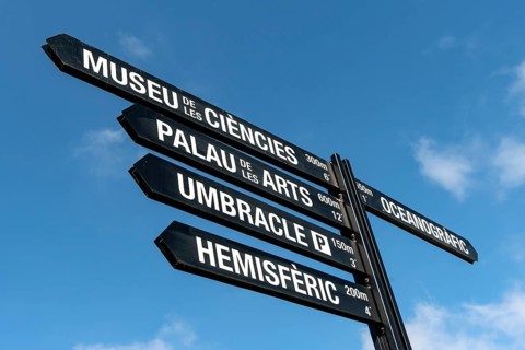 Signpost at City of Arts and Sciences