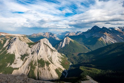 Mountain landscape with peaks