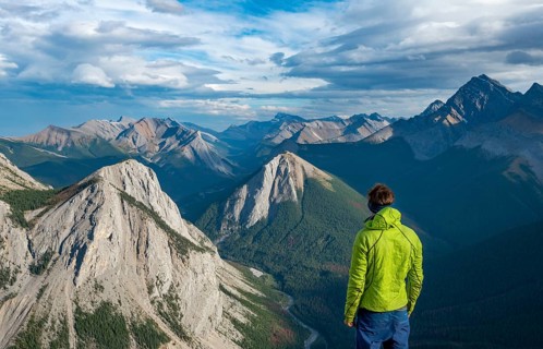 Hiker looking into the distance