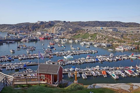 Leisure boats moored in the harbour