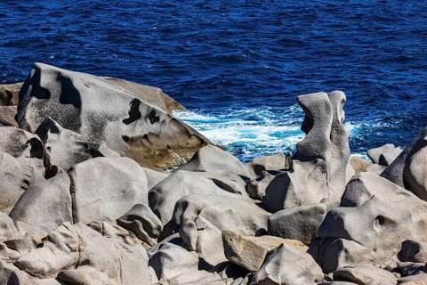 Bizarre rock formations on the rocky coast of Capo Testa near Santa Teresa di Gallura