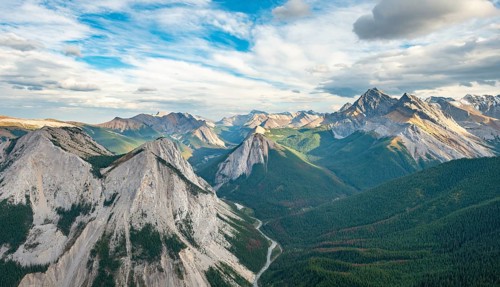 Mountain landscape with peaks