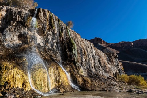 Waterfall at a overflow of the lower lake