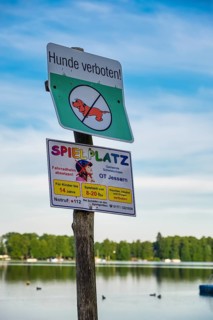 Signs at the Schwielochsee